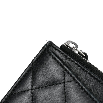 Chanel Lambskin Quilted Classic Zip Pouch Black 10 of 12