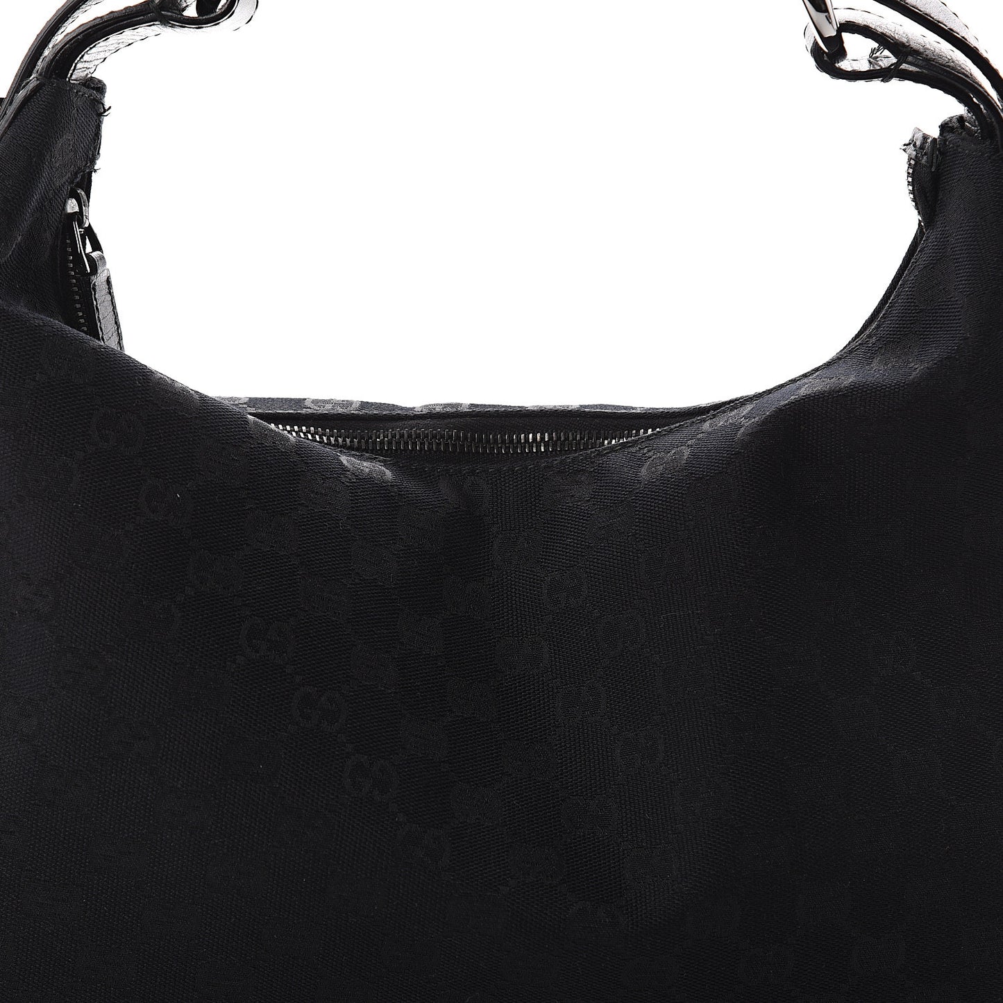 Monogram Medium Horsebit Chain Hobo Black