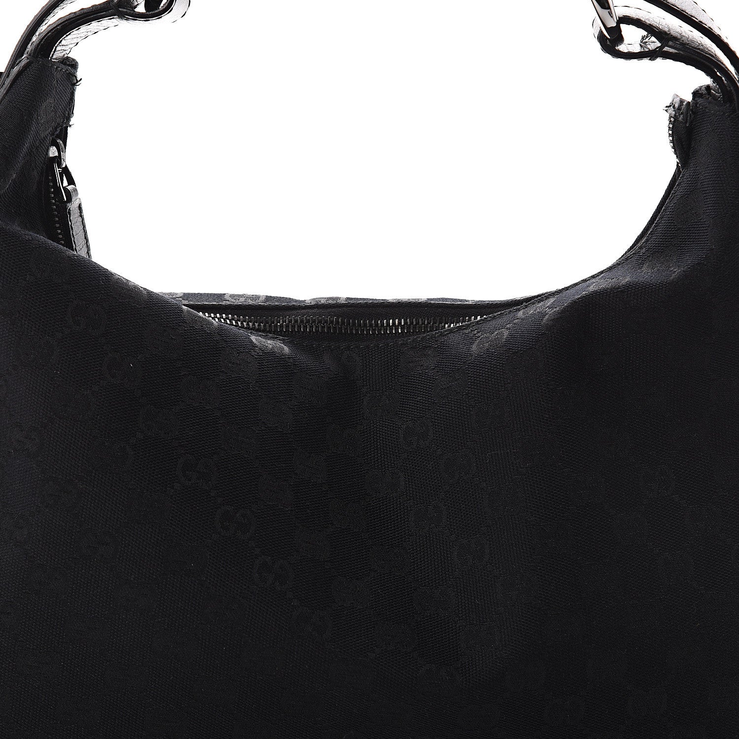 Gucci Monogram Medium Horsebit Chain Hobo Black 6 of 8