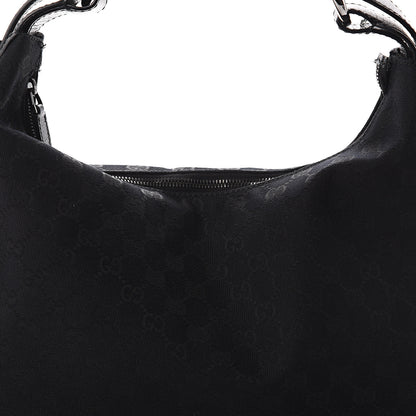 Gucci Monogram Medium Horsebit Chain Hobo Black 6 of 8