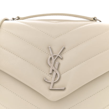 Saint Laurent Calfskin Y Quilted Monogram Small Loulou Chain Satchel Crema Soft 8 of 12