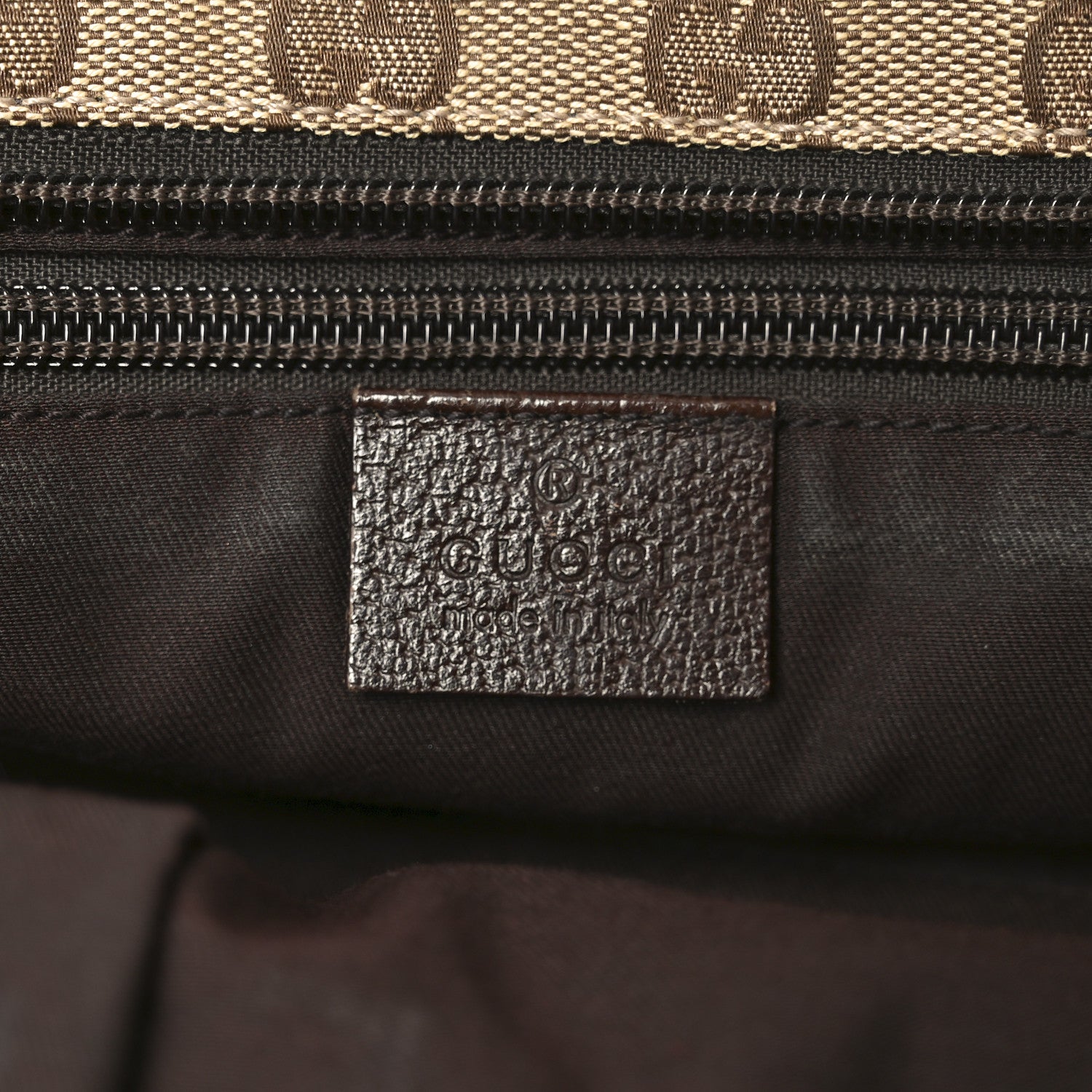 Gucci GG Monogram Small Web Handle Bucket Tote Dark Brown 6 of 10