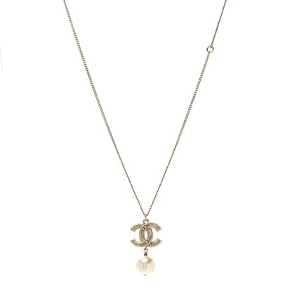 Chanel Pearl CC Pendant Necklace Gold 1 of 5