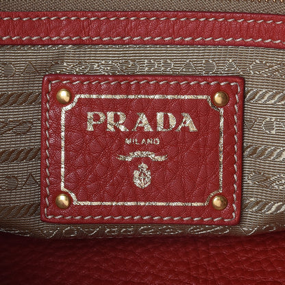 Prada Vitello Daino Shoulder Bag Fuoco 8 of 14