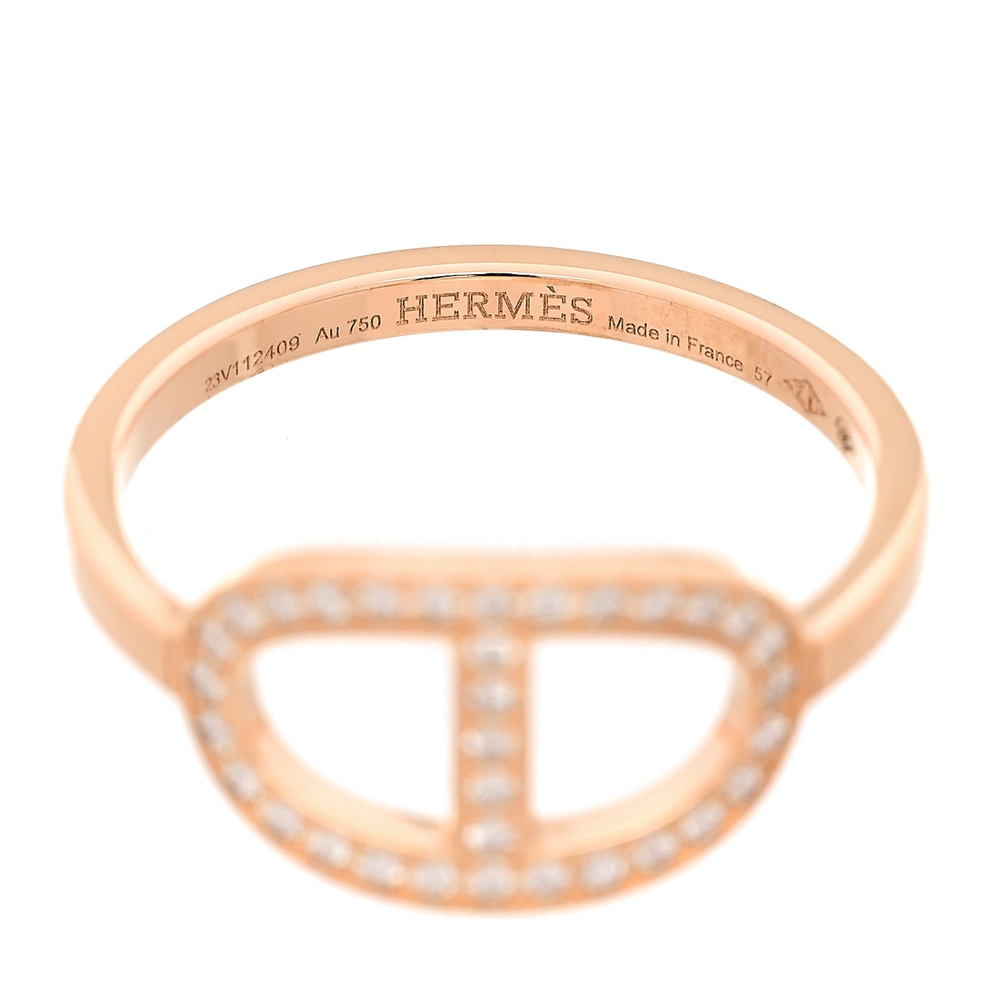 18K Rose Gold Diamond MM Chaine d'Ancre Contour Ring 57 8