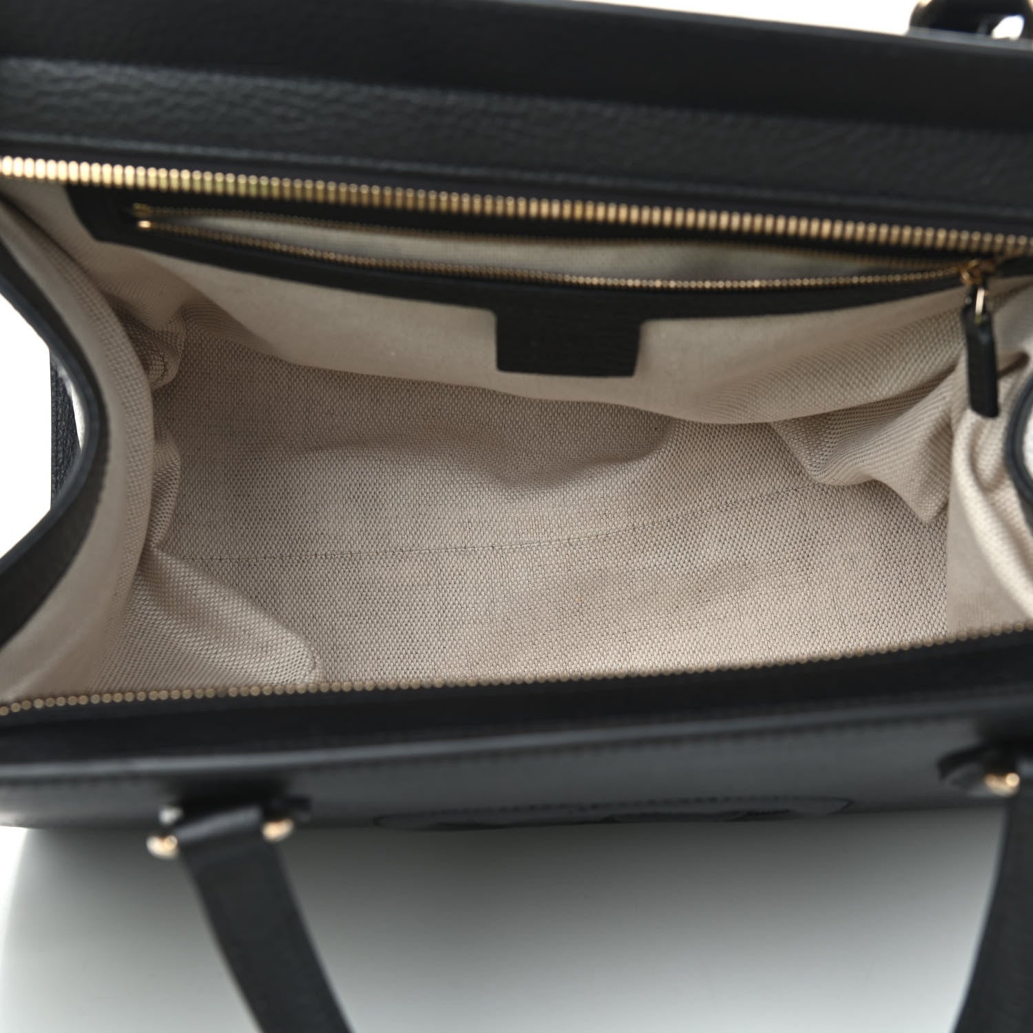 Gucci Dollar Calfskin Large Soho Top Handle Satchel Black 4 of 8