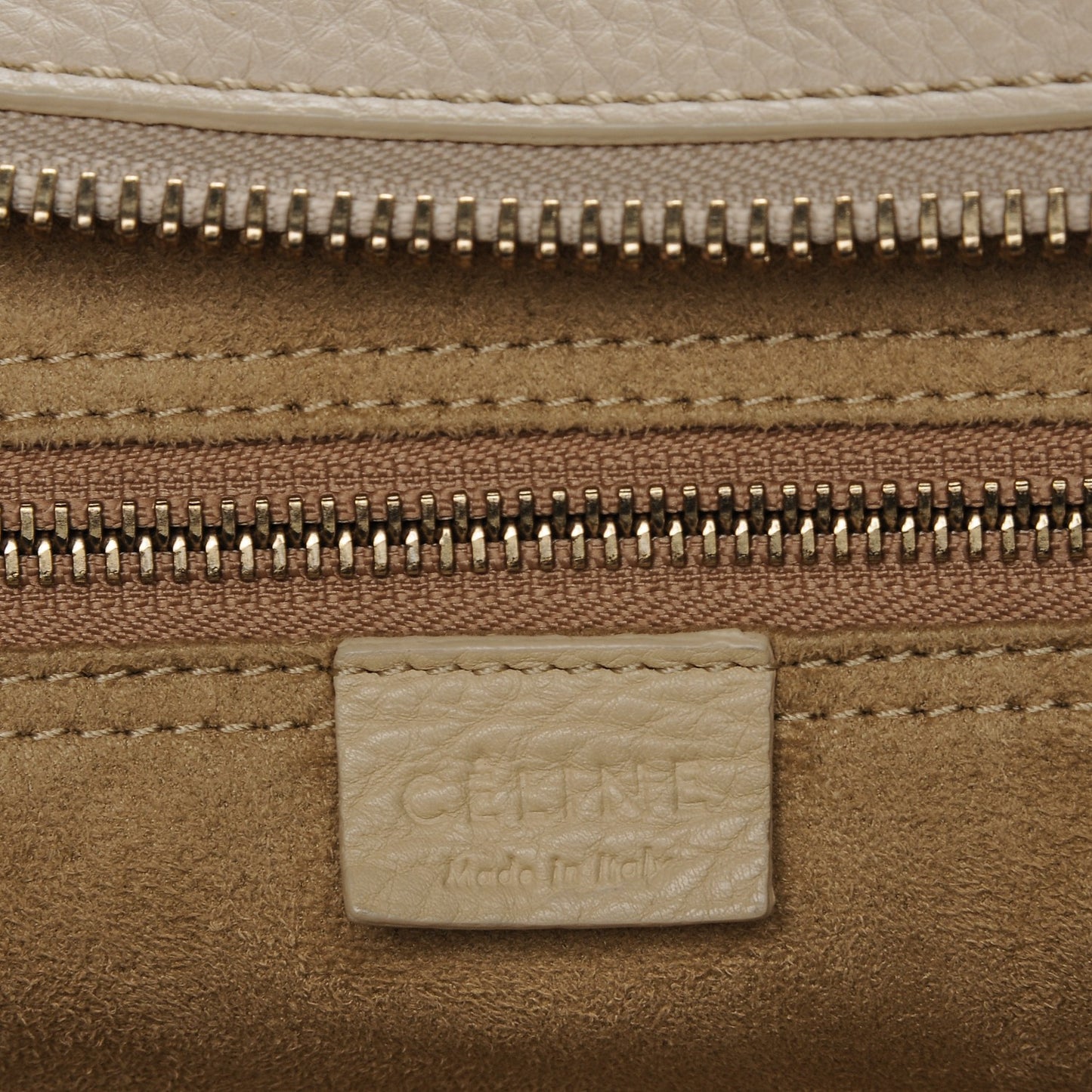 Pebbled Calfskin Mini Luggage Cream