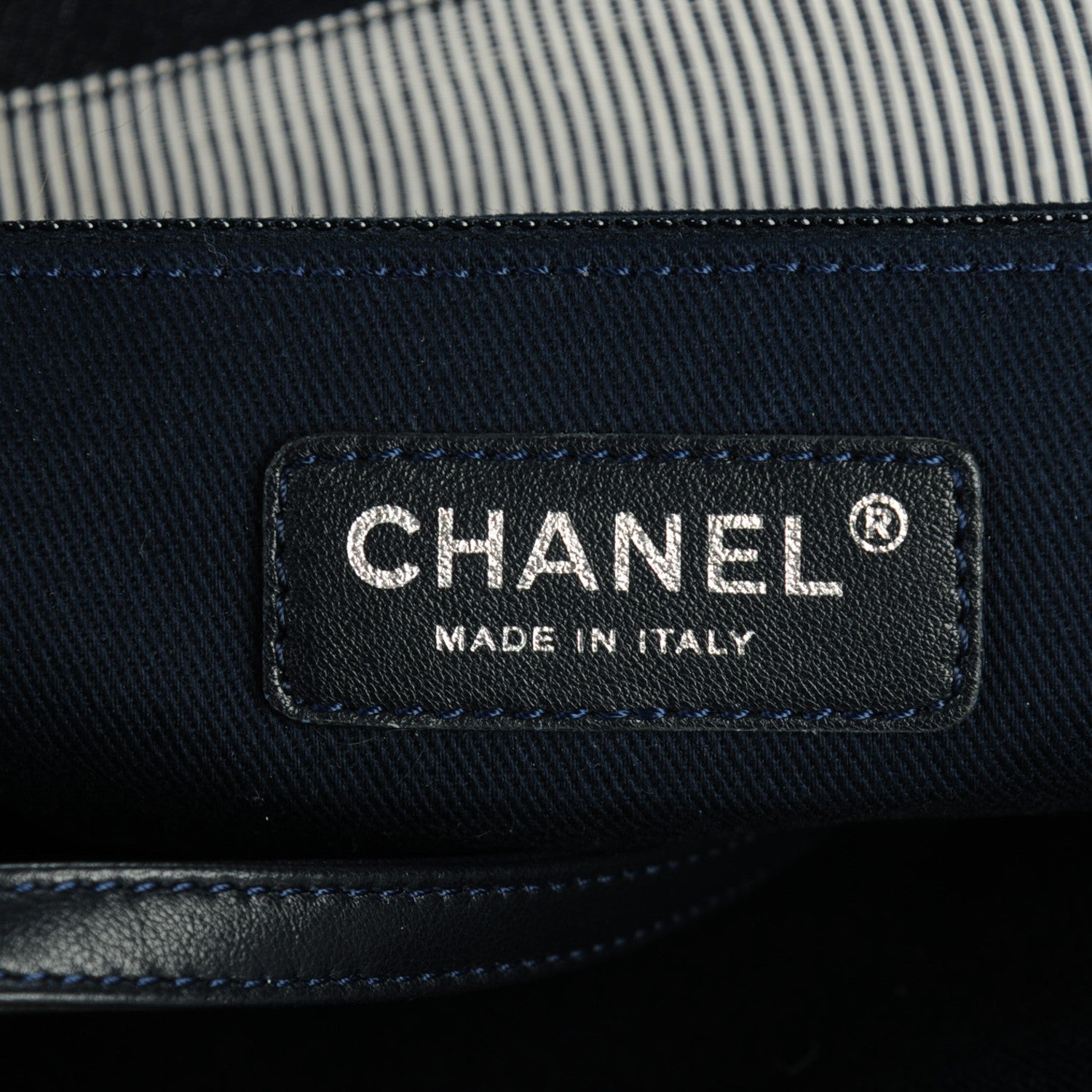 Chanel Denim Large Shopping Tote Black 6 of 7