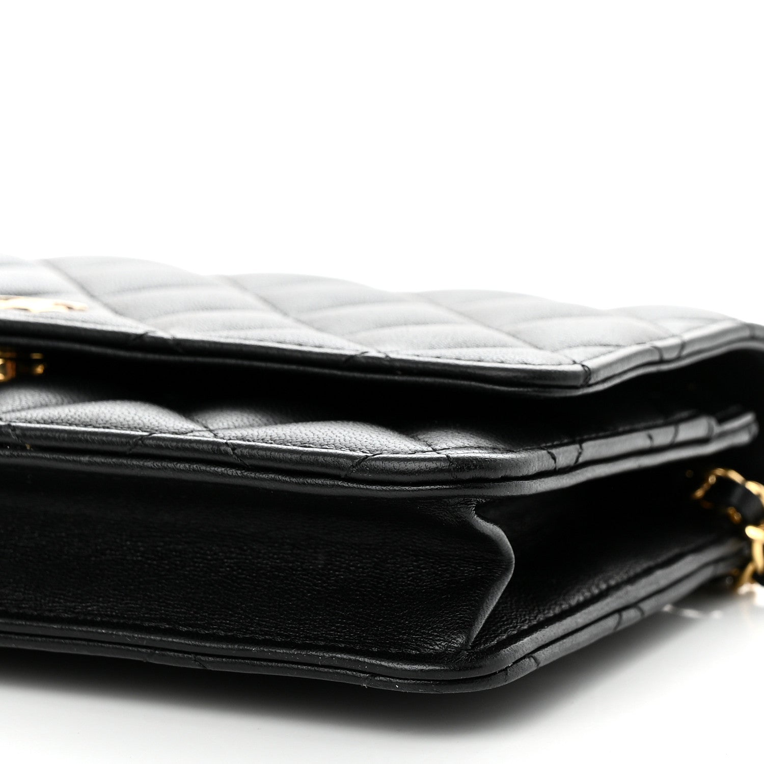 Chanel Lambskin Quilted Wallet On Chain WOC Black 11 of 12