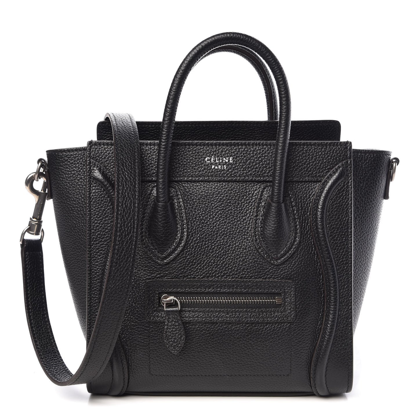 Drummed Calfskin Nano Luggage Black