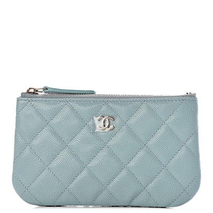 Chanel Caviar Quilted Small Cosmetic Case Light Blue 1 of 8