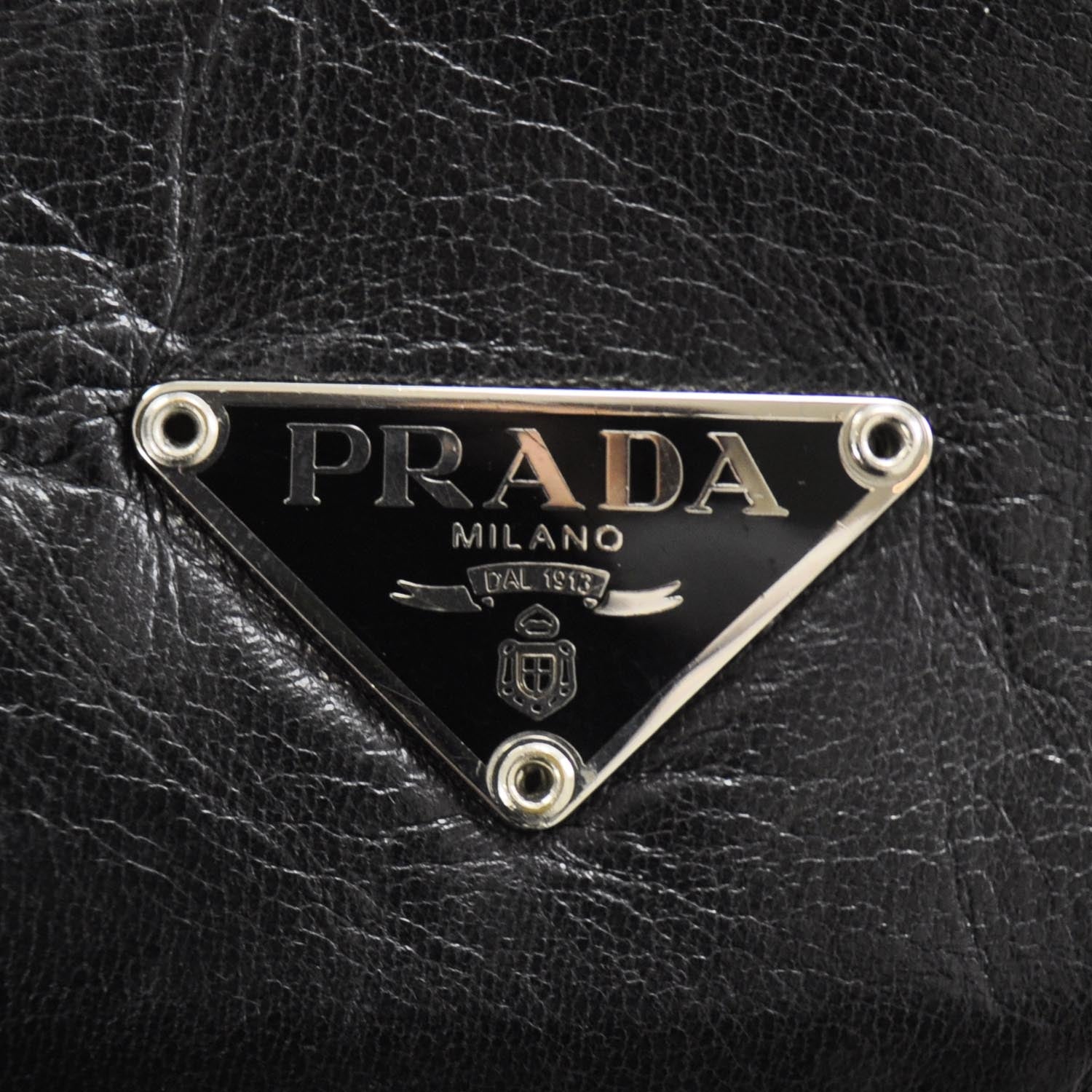 Prada Leather Zip Around Shoulder Bag Nero Black 8 of 8
