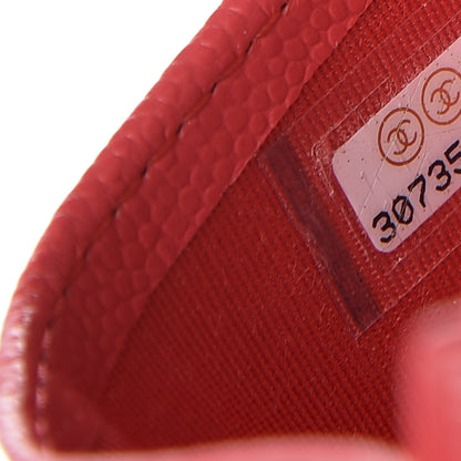 Chanel Caviar Quilted Card Holder Red 8 of 9