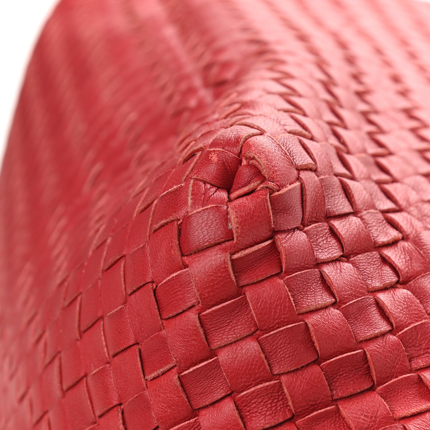 Nappa Intrecciato Large Seamless Tote China Red