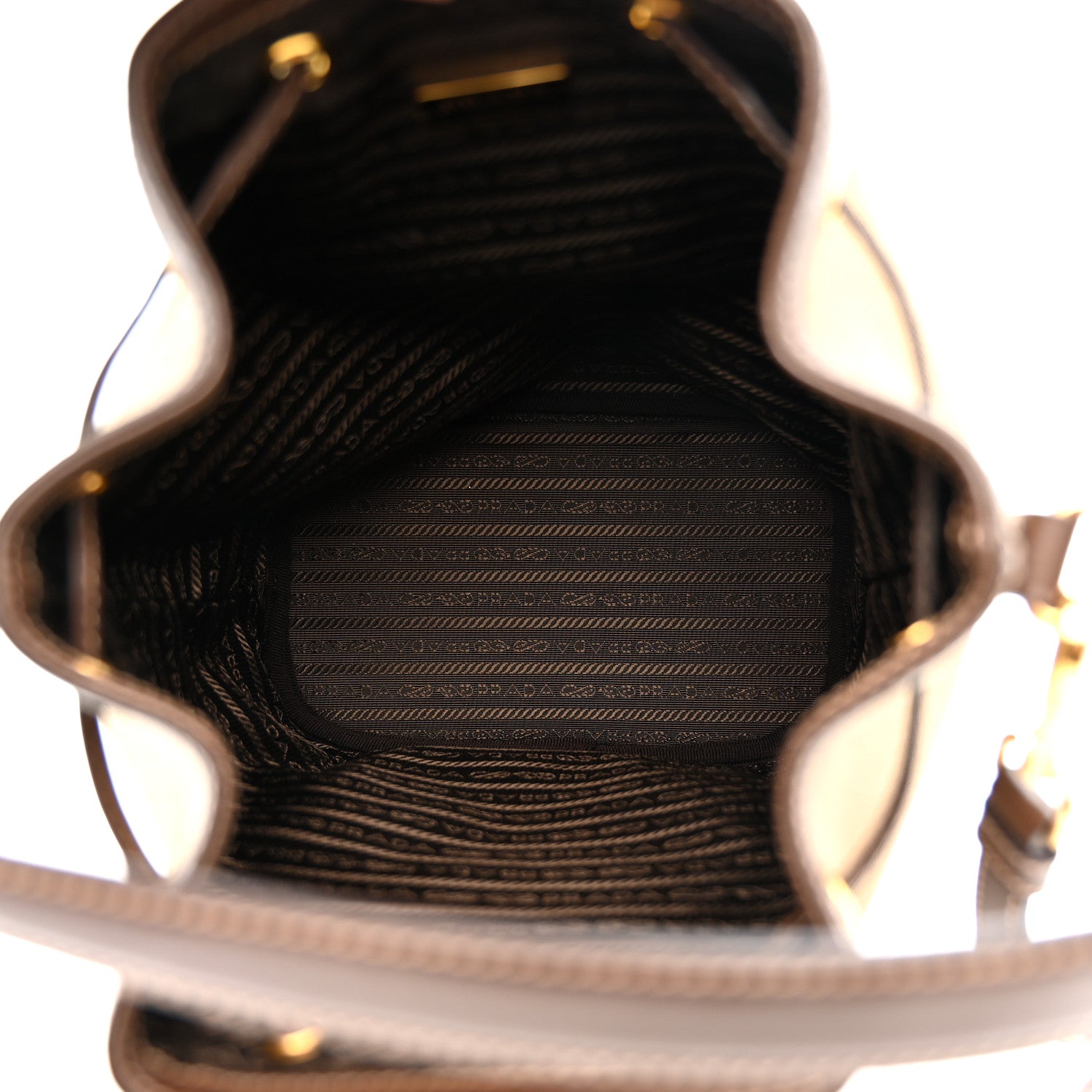 Prada Jacquard Logo Mini Bucket Crossbody Bag Corda Bruciato 5 of 10