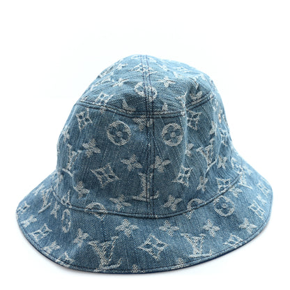 Louis Vuitton Monogram Denim Essential Bucket Hat 60 Blue 6 of 9