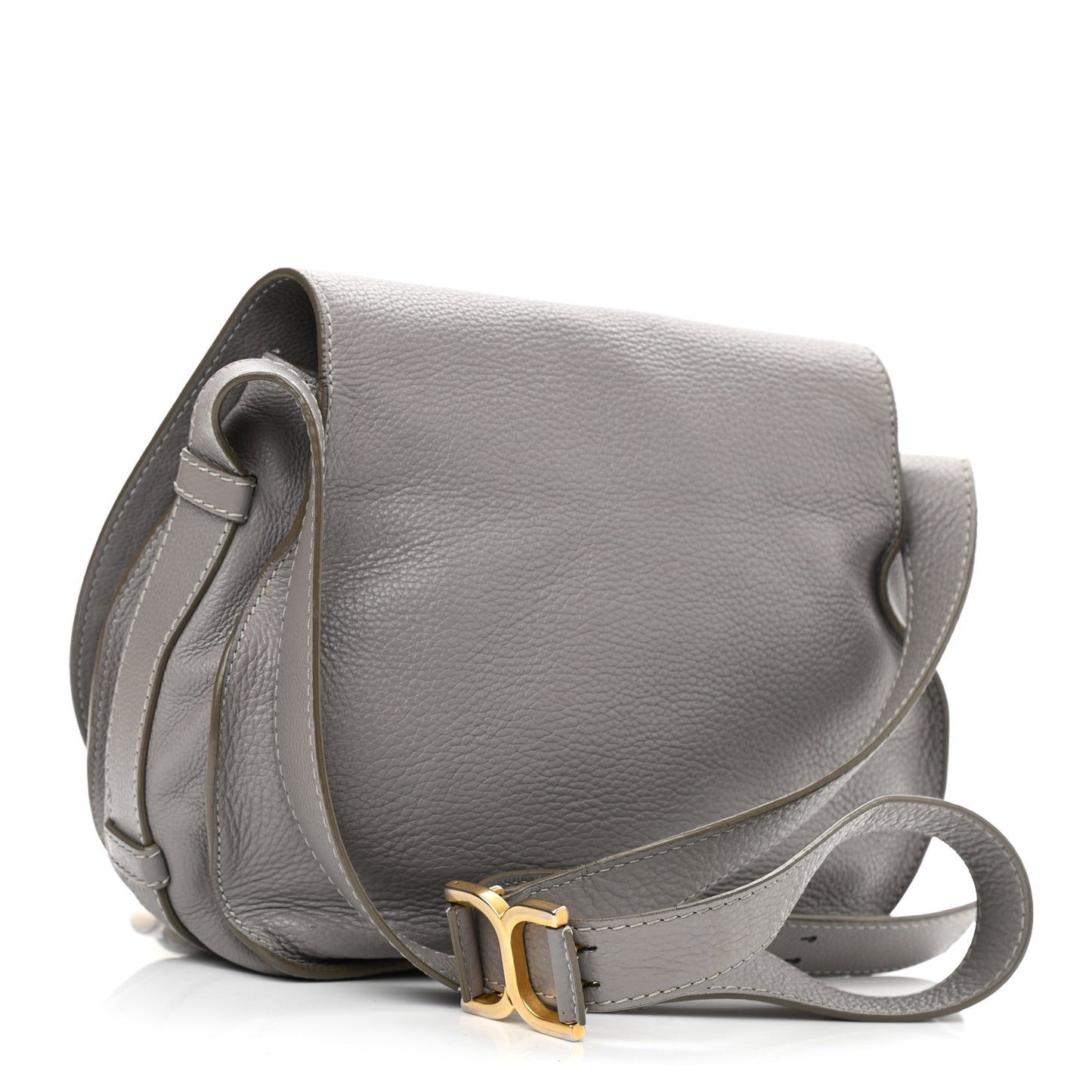 Calfskin Medium Marcie Round Crossbody Bag Cashmere Grey