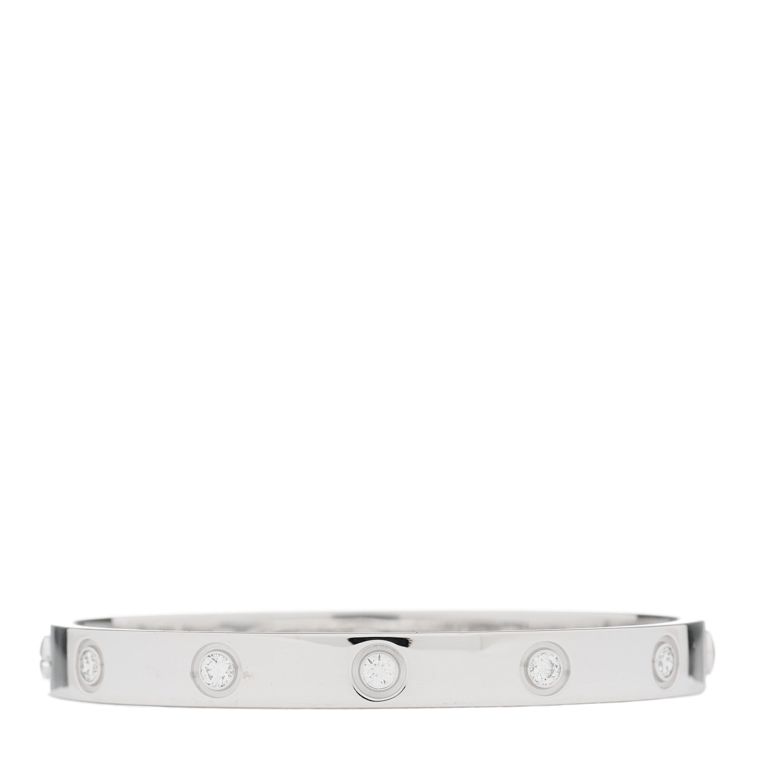 Cartier 18K White Gold 10 Diamond LOVE Bracelet 16 1 of 4