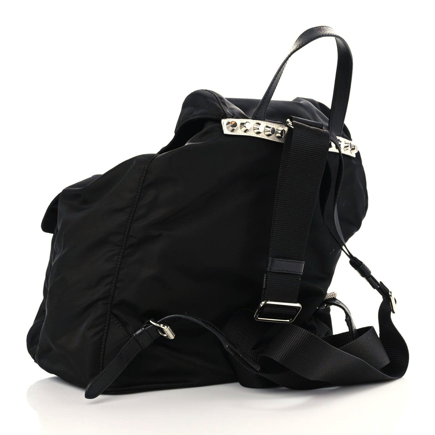 Nylon New Vela Studded Backpack Black Green