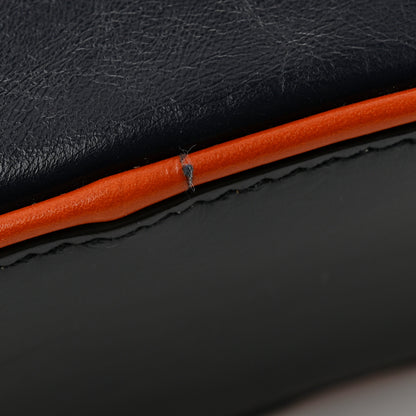 Louis Vuitton Calfskin Reverse Monogram Valisette PM Navy Caramel 11 of 12