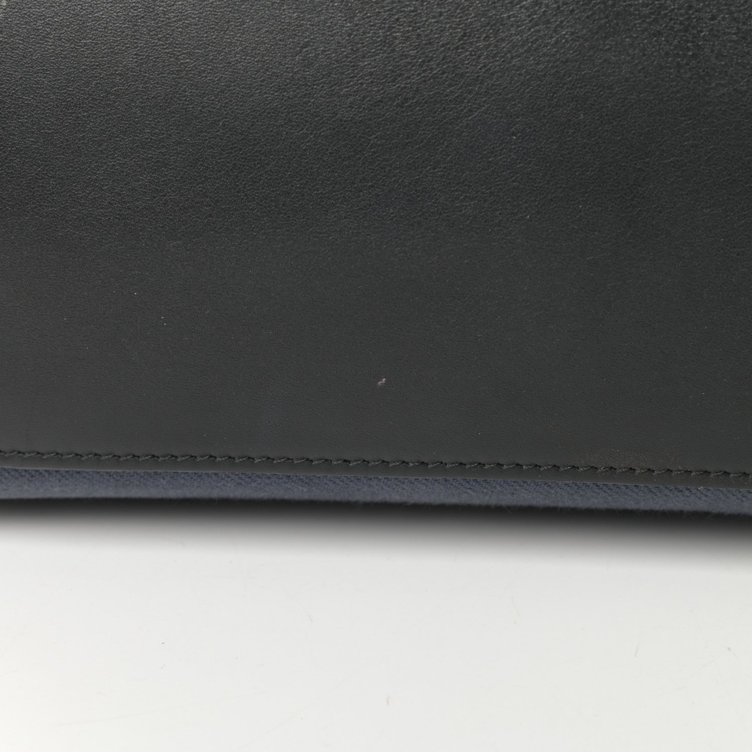 Celine Smooth Calfskin Linen Small Tri-Color Trapeze Black Navy Blue 13 of 17