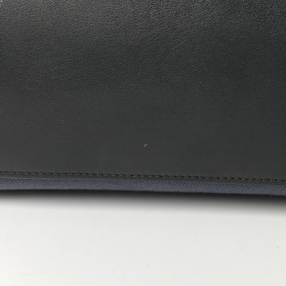 Celine Smooth Calfskin Linen Small Tri-Color Trapeze Black Navy Blue 13 of 17