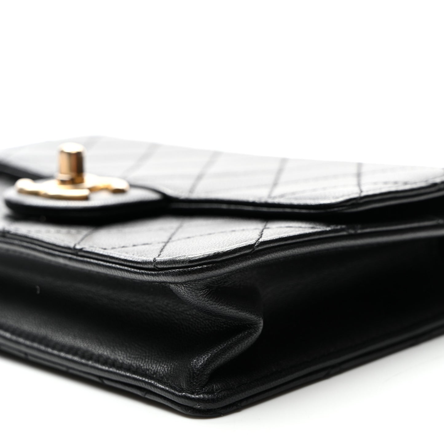 Lambskin Quilted Small Chic Pearls Flap Black