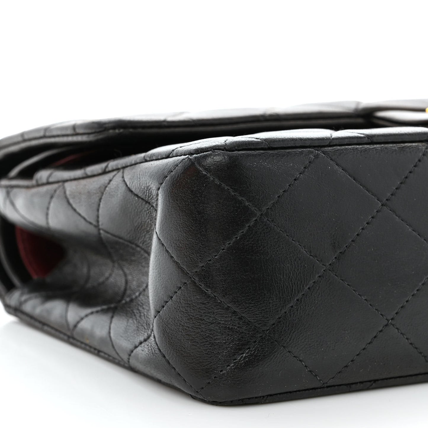 Lambskin Quilted Medium Double Flap Black