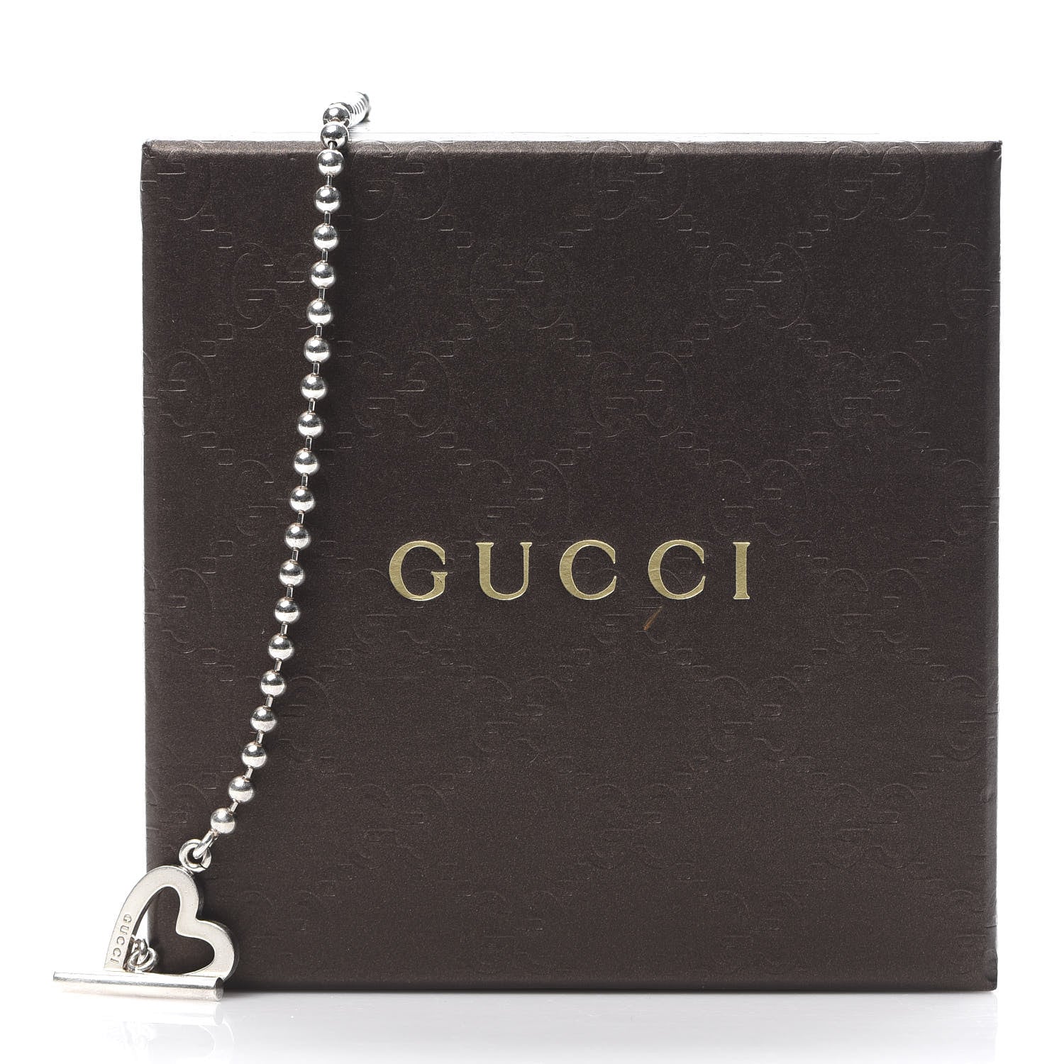 Gucci Sterling Silver Heart Toggle Necklace 5 of 5