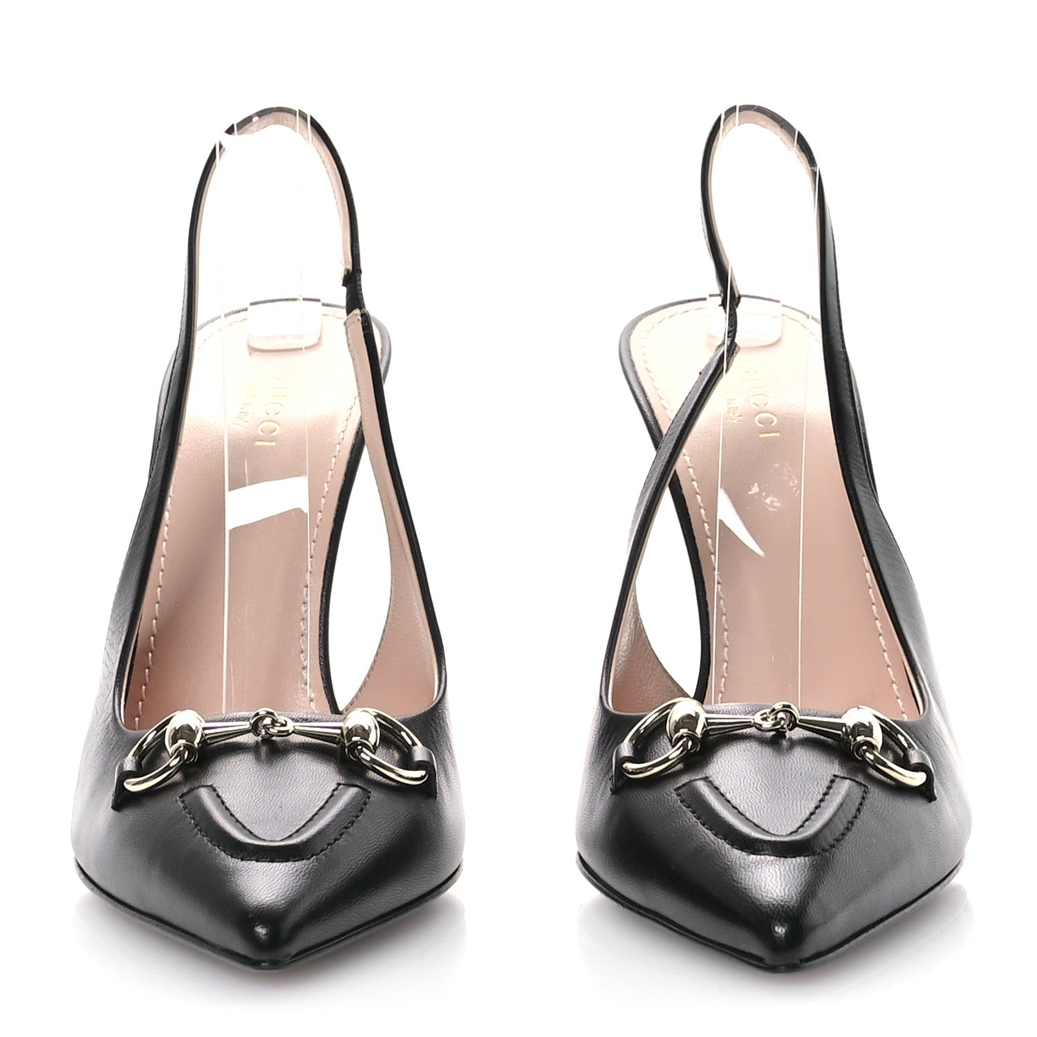 Gucci Malaga Kid Horsebit Erin 105mm Slingback Pumps 40.5 Black 2 of 8