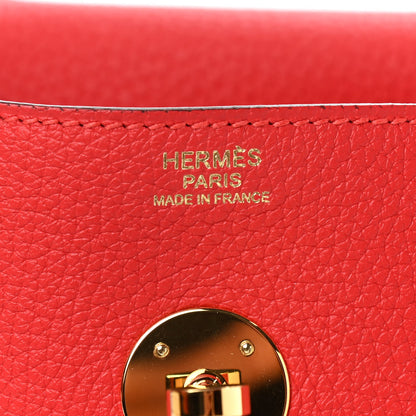 Hermes Taurillon Clemence Lindy 30 Rouge Tomate 6 of 9