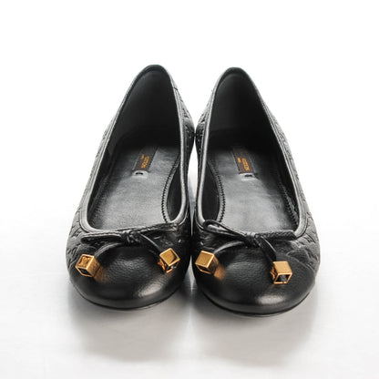 Louis Vuitton Calfskin Monogram Embossed Debbie Ballerina Flats 38 Black 2 of 7