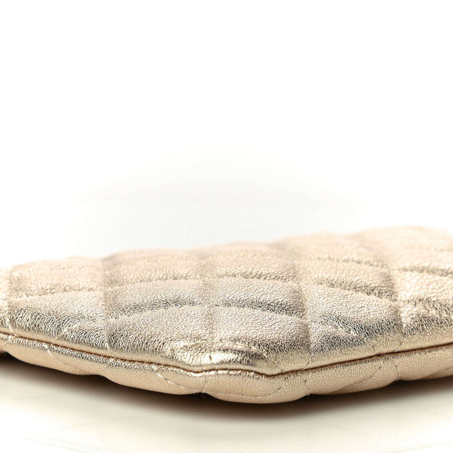 Chanel Metallic Lambskin Quilted Cosmetic Case Gold 9 of 11