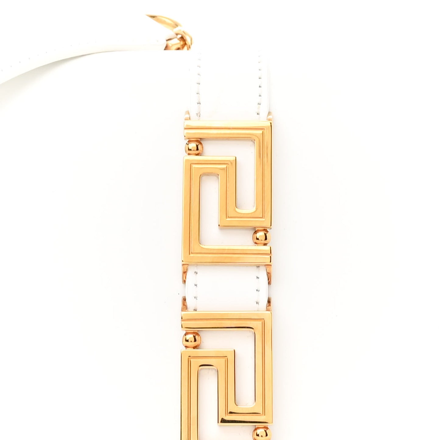 Calfskin Medium Greca Goddess Shoulder Bag White