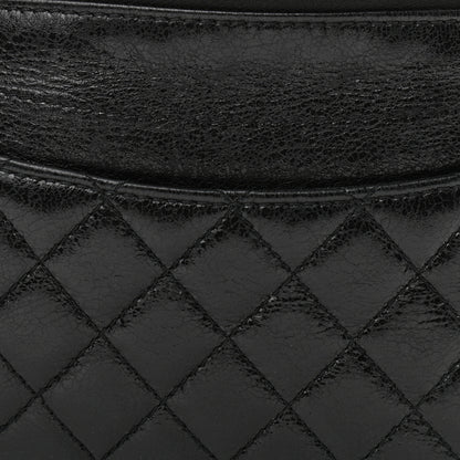 Chanel Crumpled Glazed Lambskin Quilted Waist Bag Fanny Pack Black 8 of 10