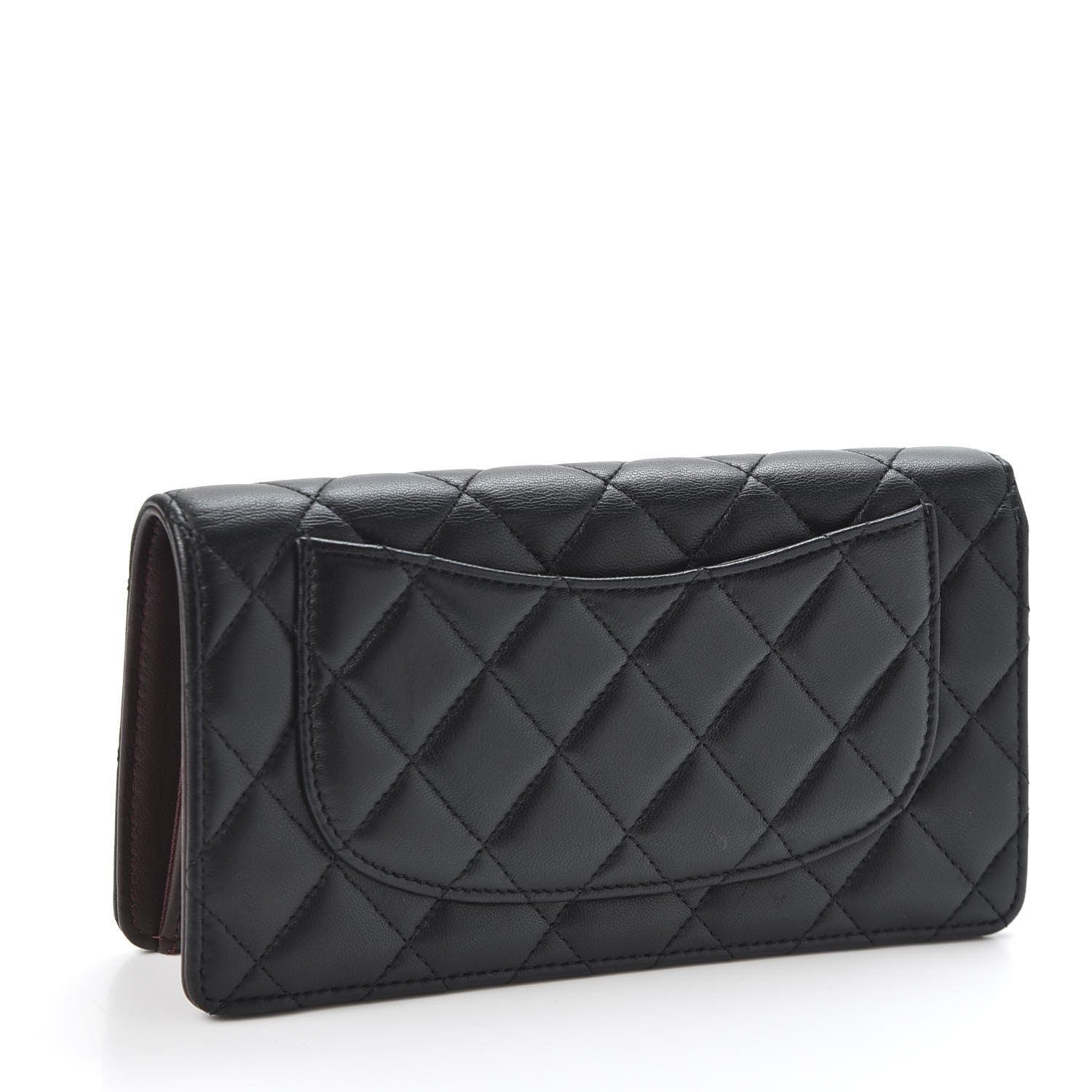 Chanel Lambskin Quilted Yen Wallet Black 2 of 10