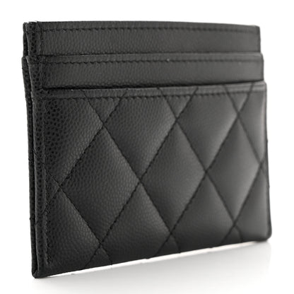 Chanel Caviar Quilted Crystal Card Holder Black 3 of 9