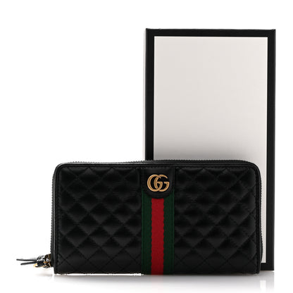Gucci Calfskin Web Trapuntata GG Zip Around Wallet Black 8 of 8