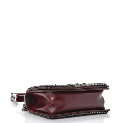 Chanel Glazed Calfskin Quilted Small Boy Chained Flap Burgundy 4 of 8