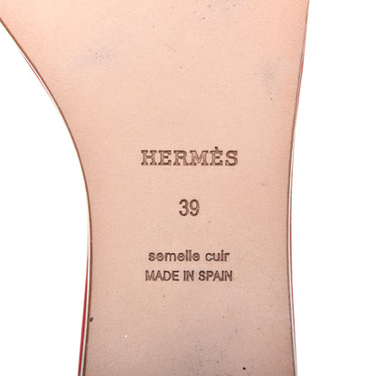 Hermes Calfskin Lisboa Sandals 39 Jasper Rouge 6 of 13