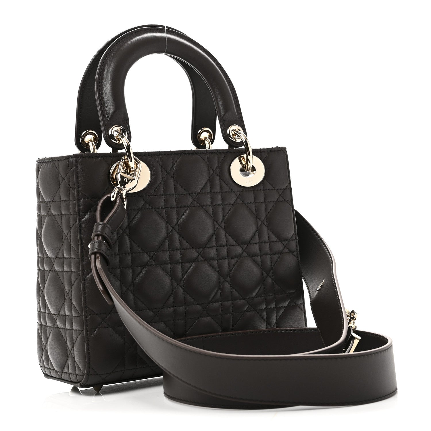 Christian Dior Lambskin Cannage Small My ABCDior Lady Dior Dark Brown 3 of 10