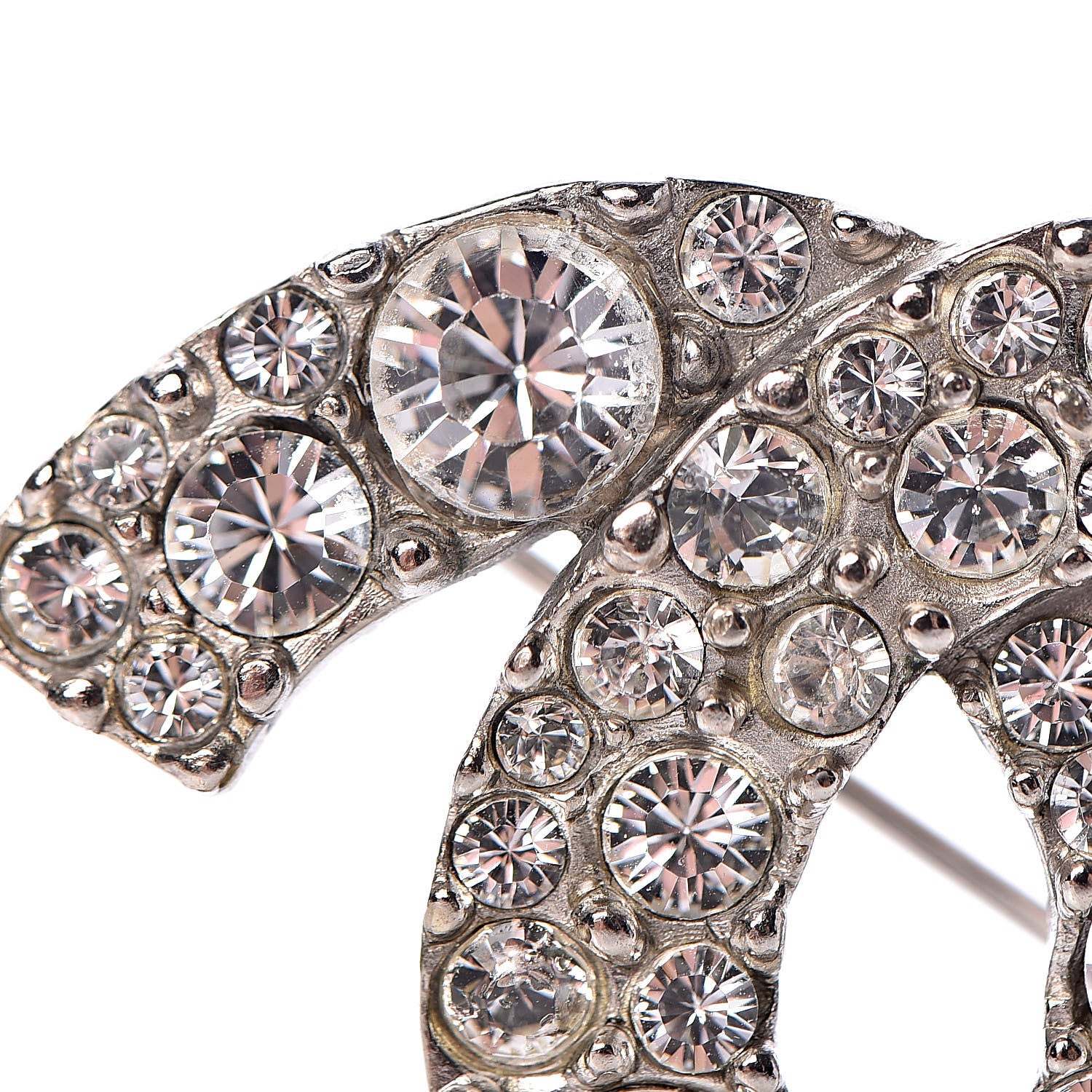 Chanel Crystal Large CC Brooch Silver 5 of 5