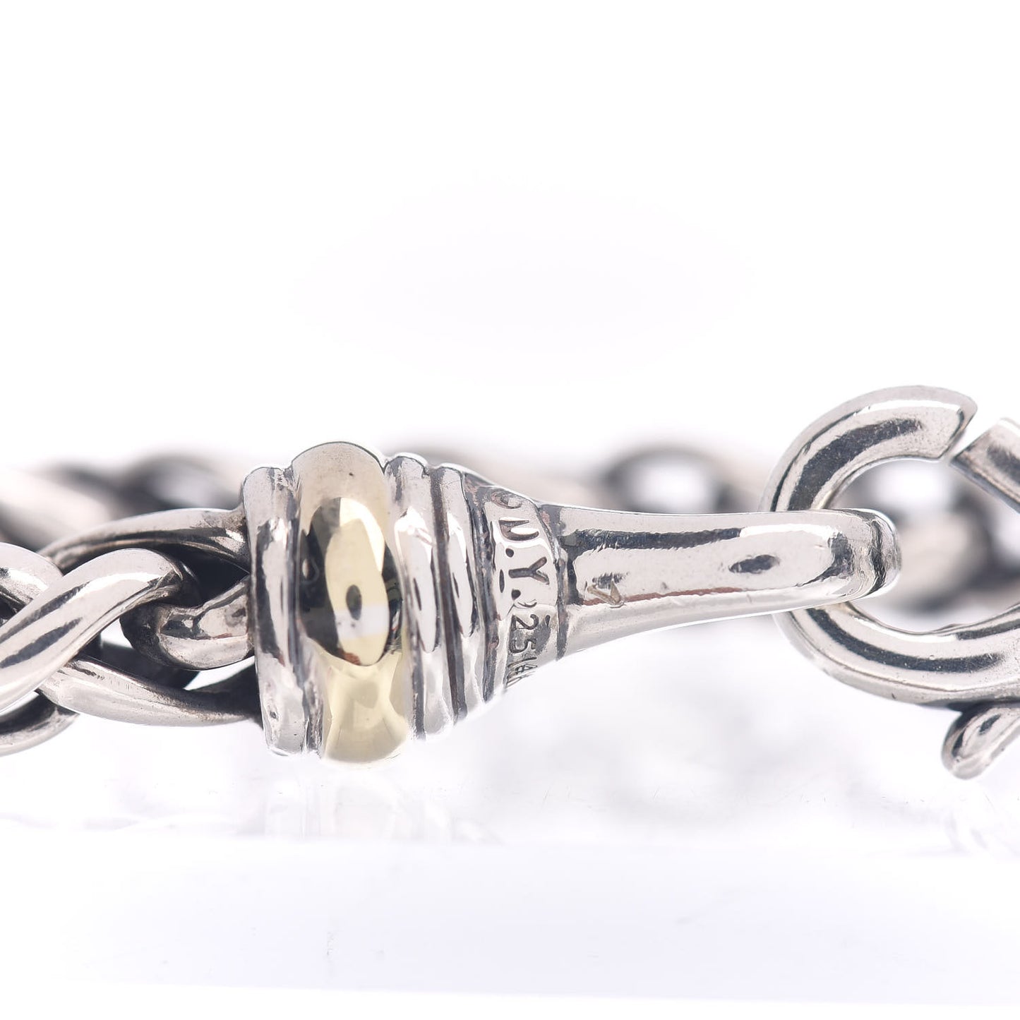 Sterling Silver 14K Yellow Gold 6mm Wheat Chain Bracelet