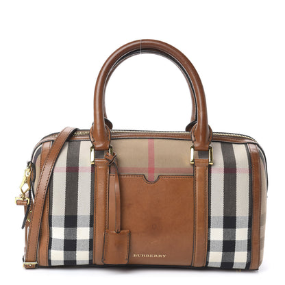 Burberry House Check Medium Alchester Bowling Bag Tan 1 of 9