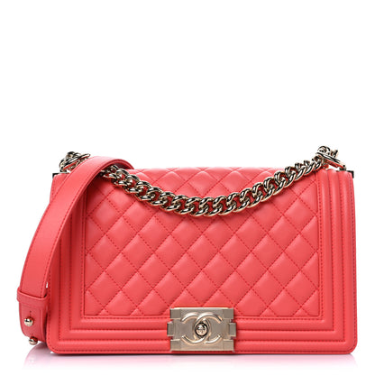 Chanel Calfskin Quilted Medium Boy Flap Coral 1 of 11