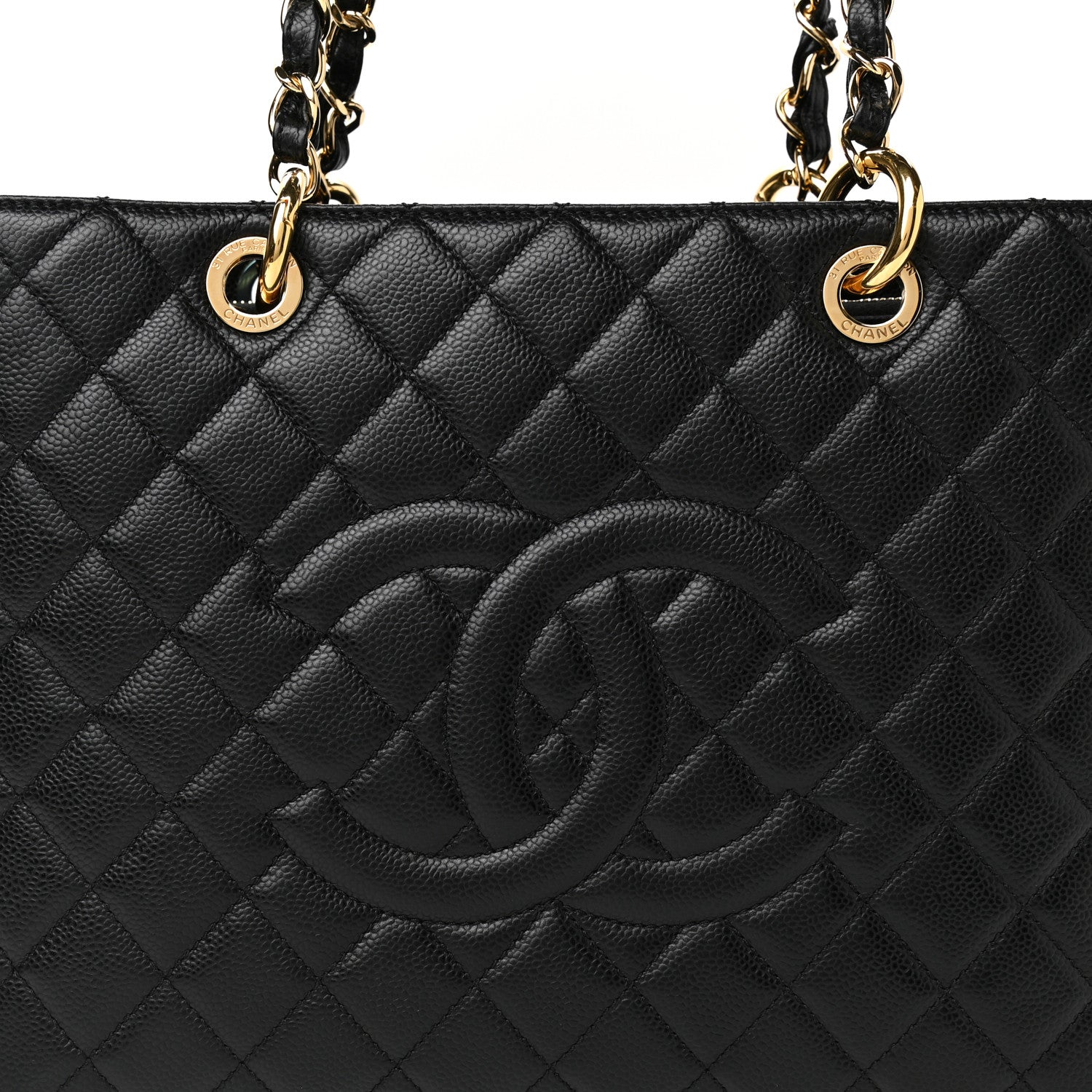 Chanel Caviar Quilted Grand Shopping Tote GST Black 9 of 13