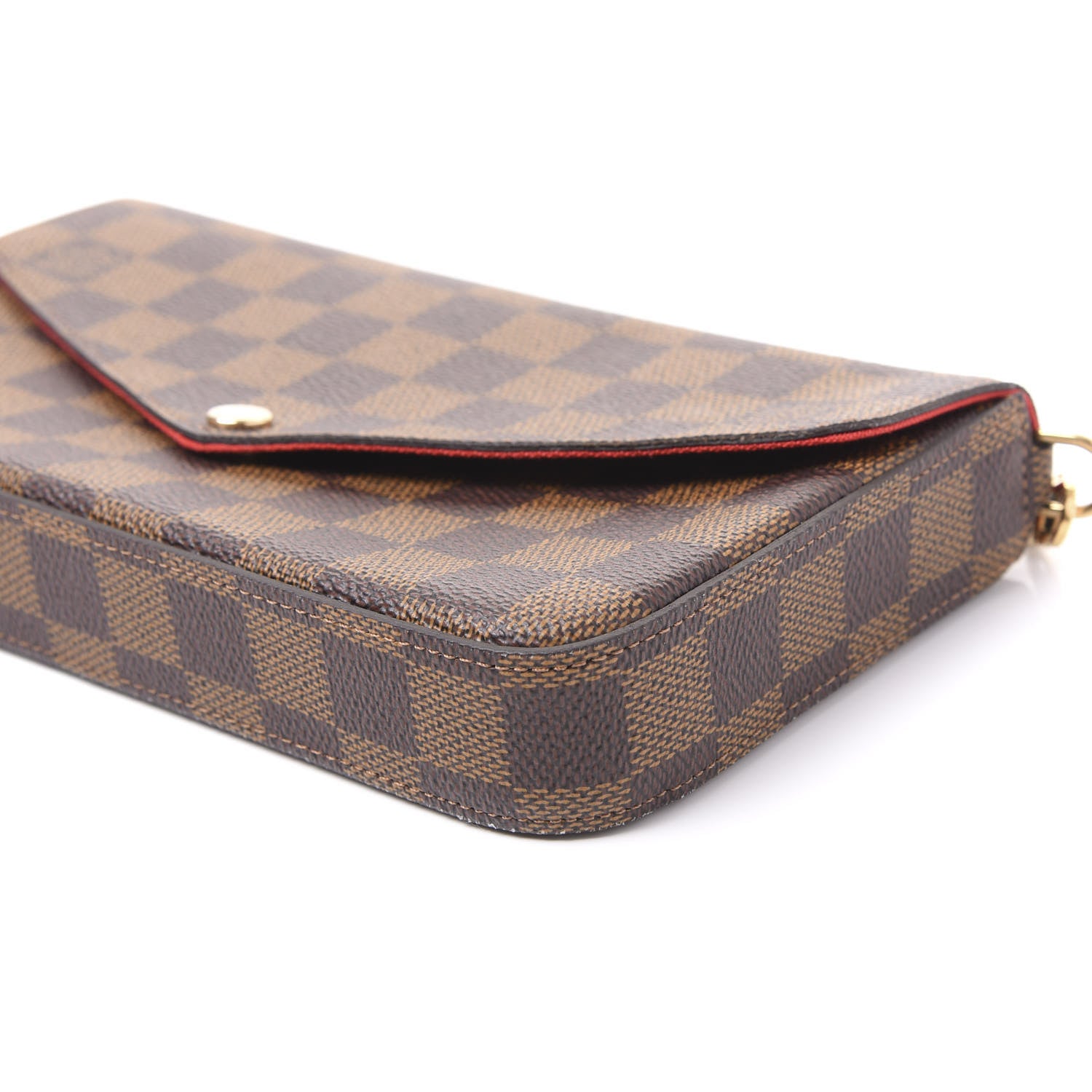 Louis Vuitton Damier Ebene Pochette Felicie Chain Wallet 6 of 10