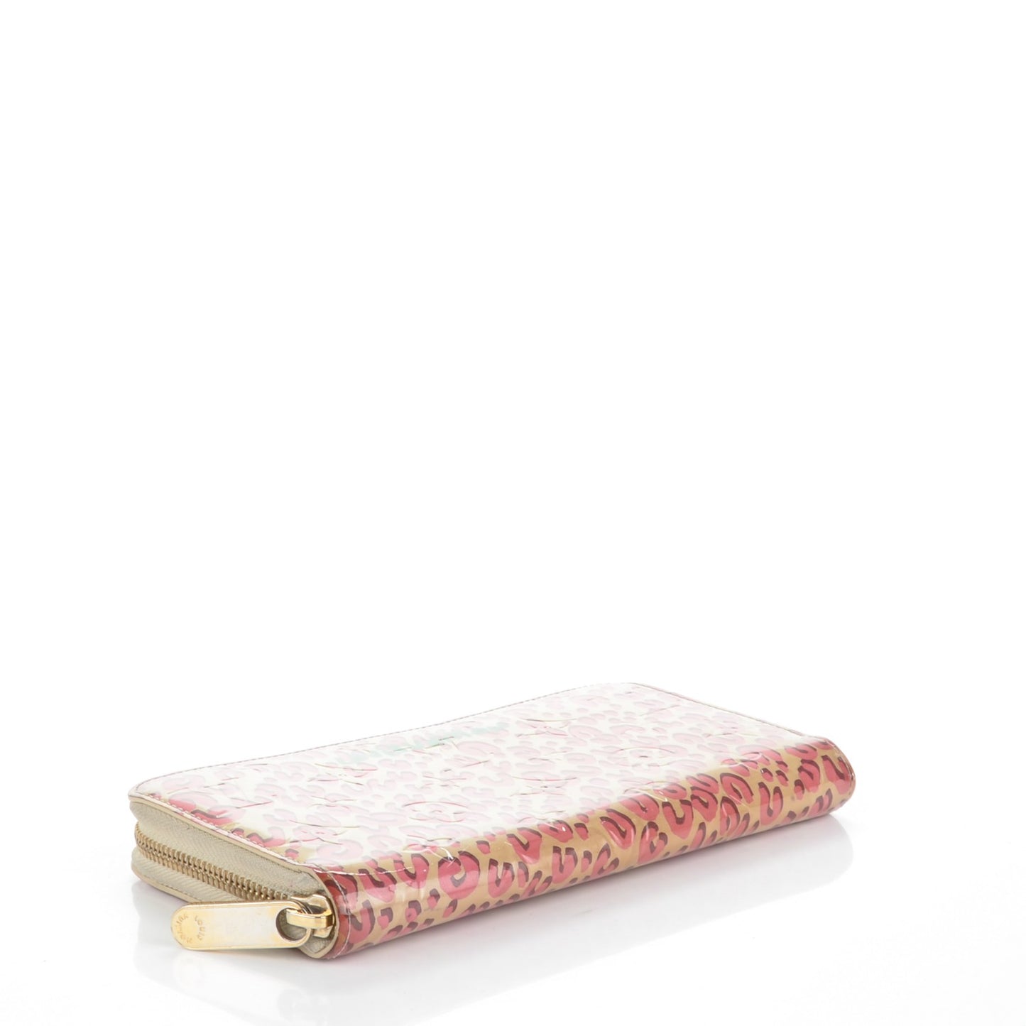 Vernis Leopard Zippy Wallet Blanc Corail