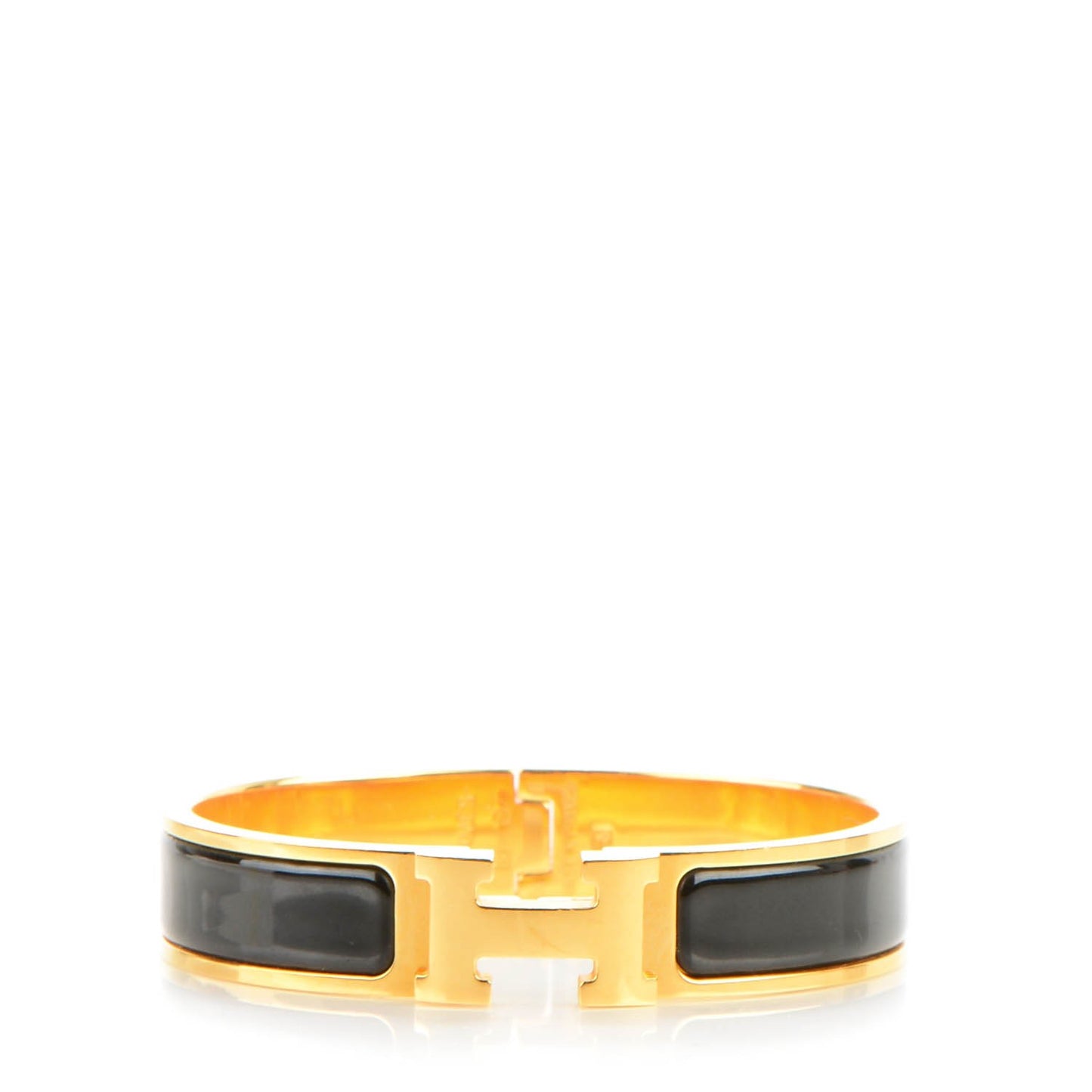 Enamel Narrow Clic Clac H Bracelet PM Black