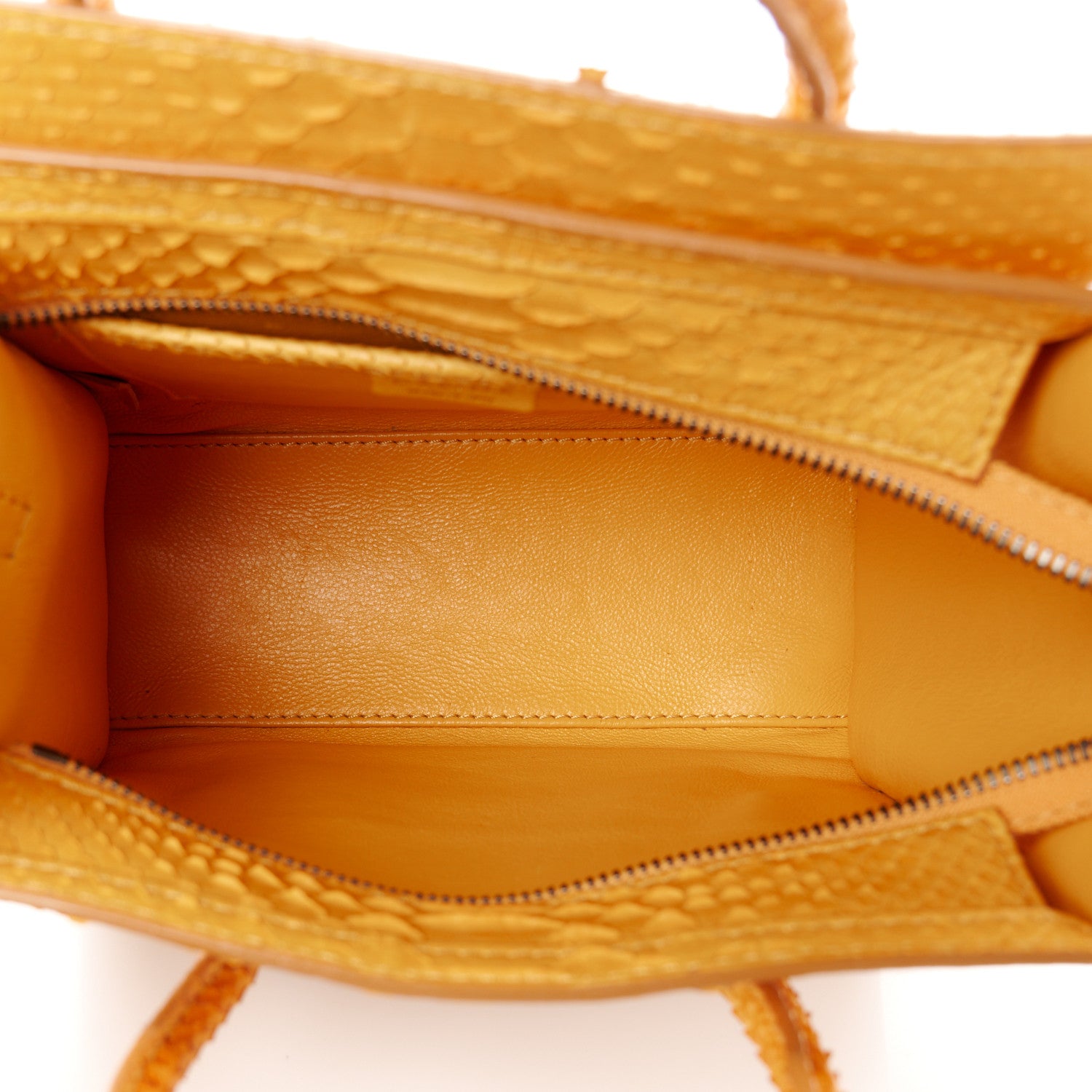 Celine Snakeskin Calfskin Nano Luggage Yellow 5 of 11